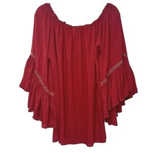 Boho Peasant‎ Top OS (Fits M/L) Whimsigoth Witchy Festival Holiday Renaissance